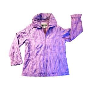 Neyelle Lavender Zip Nylon Jacket With Ruching Size Medium